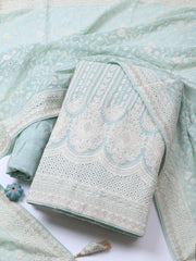 Embroidered Georgette Unstitched Suit Piece With Dupatta