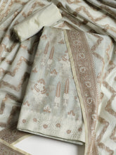 Woven Banarasi Chanderi Unstitched Suit With Dupatta