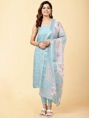 Digital Printed Cotton Unstitched Suit Piece With Dupatta