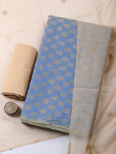 Printed Chanderi Unstitched Suit With Pant & Dupatta