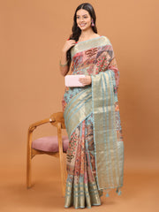 Digital Floral Printed Handloom Saree