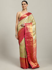 Woven Brodcade Zari Jaal Art Silk Saree