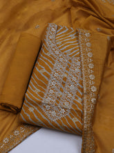 Neck Embroidered Cotton Blend Unstitched Suit With Dupatta