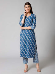 Printed Cotton Kurta Set