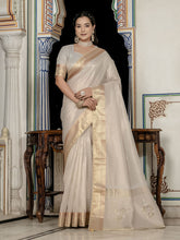 Embroidered Linen Blend Saree