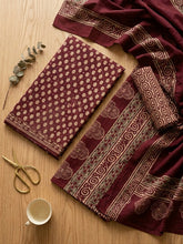 Printed Cotton Blend Unstitched Suit With Pant & Dupatta