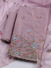 Embroidered Organza Unstitched Suit With Dupatta