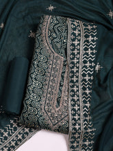 Neck Embroidered Cotton Blend Unstitched Suit With Dupatta