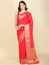 Plain Zari Border Georgette Saree