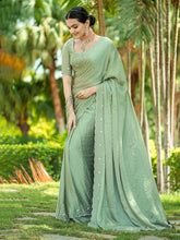Embroidered Chiffon Saree