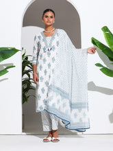 Printed Cotton Blend Kurta With Pant & Dupatta