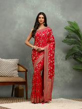 Stone Work Satin Embroidery Saree
