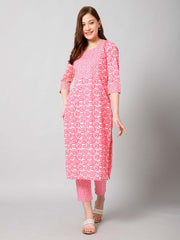 Printed Cotton Kurta Set