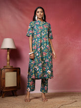 Printed Cotton Blend Kurta With Pants