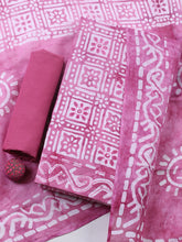 Embroidered Cotton Blend Unstitched Suit With Pant & Dupatta