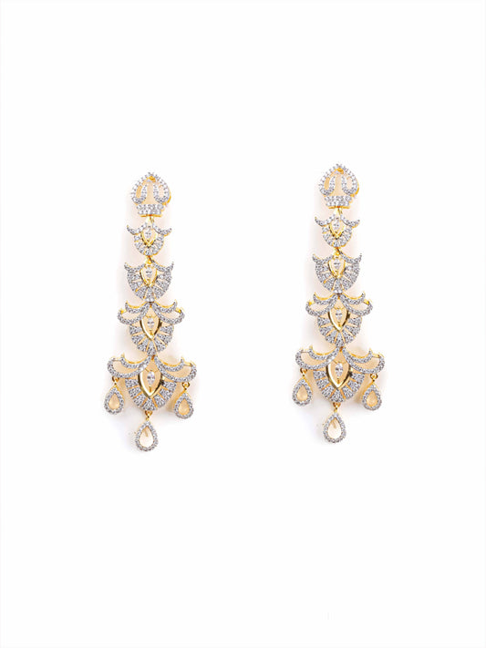 Gold-plated Diamond Dangle Earrings