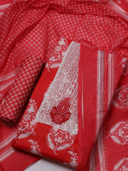 Sequence Work Cotton Blend Unstitched Suit With Dupatta