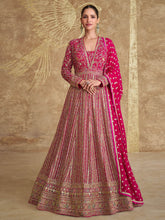 Embroidered Georgette Suit With Churidar Salwar & Dupatta