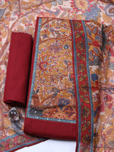 Printed Cotton Blend Unstitched Suit With Pant & Dupatta