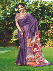 Printed Tussar Saree