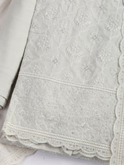 Embroidered Cotton Blend Unstitched Suit Piece With Dupatta