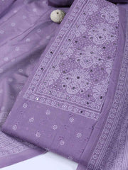 Neck Work Cotton Blend Unstitched Suit With Dupatta