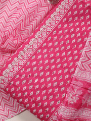 Printed Cotton Blend Unstitched Suit With Dupatta