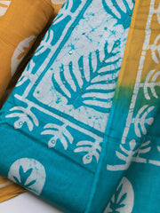 Printed Cotton Blend Unstitched Suit With Dupatta