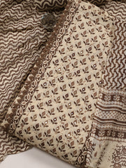 Printed Cotton Blend Unstitched Suit With Dupatta