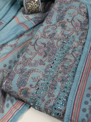 Floral Printed Muslin Unstitched Suit Piece With Dupatta