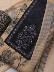 Printed Cotton Blend Unstitched Suit With Dupatta
