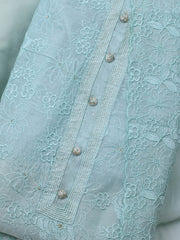 Embroidered Chanderi Unstitched Suit With Dupatta