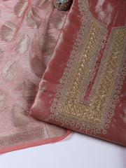 Neck Embroidery Tissue Unstitched Suit With Dupatta