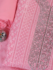 Chiken Work Georgette Unstitched Suit With Dupatta