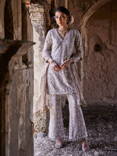 Resham Sequin Embroidery Georgette Kurta With Pants & Dupatta