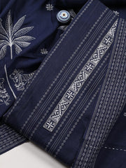 Neck Embroidered Cotton Blend Unstitched Suit Piece With Dupatta