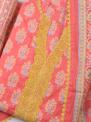 Printed Cotton Blend Unstitched Suit Piece With Dupatta