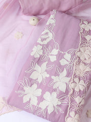 Neck Embroidery Chanderi Unstitched Suit With Dupatta