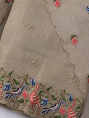 Neck Embroidery Tissue Unstitched Suit With Dupatta