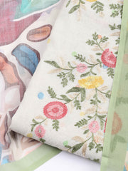 Embroidery Chanderi Unstitched Suit With Dupatta