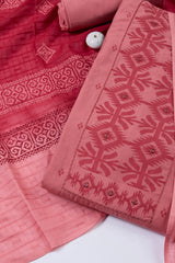 Printed Cotton Blend Unstitched Suit Piece With Dupatta