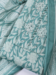 Printed Cotton Blend Unstitched Suit With Dupatta