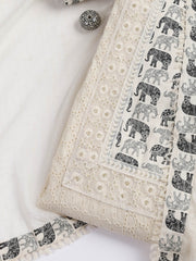 Printed Cotton Blend Unstitched Suit Piece With Dupatta