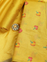 Woven Chanderi Unstitched Suit Piece With Dupatta