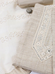 Neck Embroidery Cotton Unstitched Suit With Dupatta