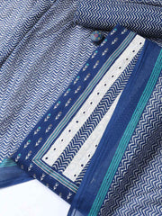 Printed Cotton Blend Unstitched Suit With Dupatta