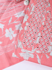 Neck Patti Cotton Blend Unstitched Suit With Dupatta