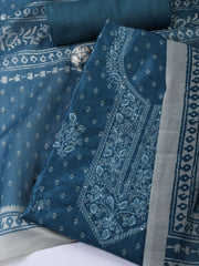 Neck Embroidery Chanderi Unstitched Suit With Dupatta