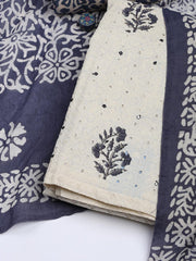 Schiffli Embroidery Cotton Blend Unstitched Suit With Dupatta