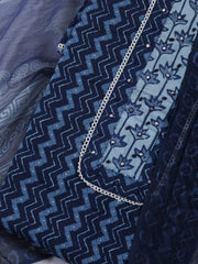 Printed Cotton Blend Unstitched Suit With Dupatta